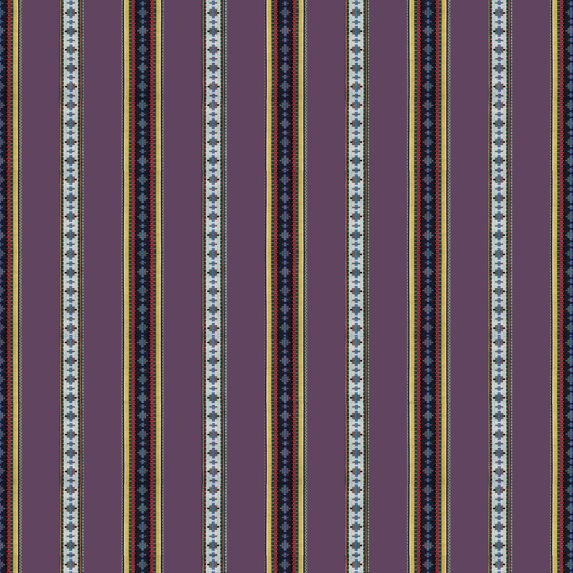 Rayure Broderie - Aubergine - Brunschwig & Fils Fabric