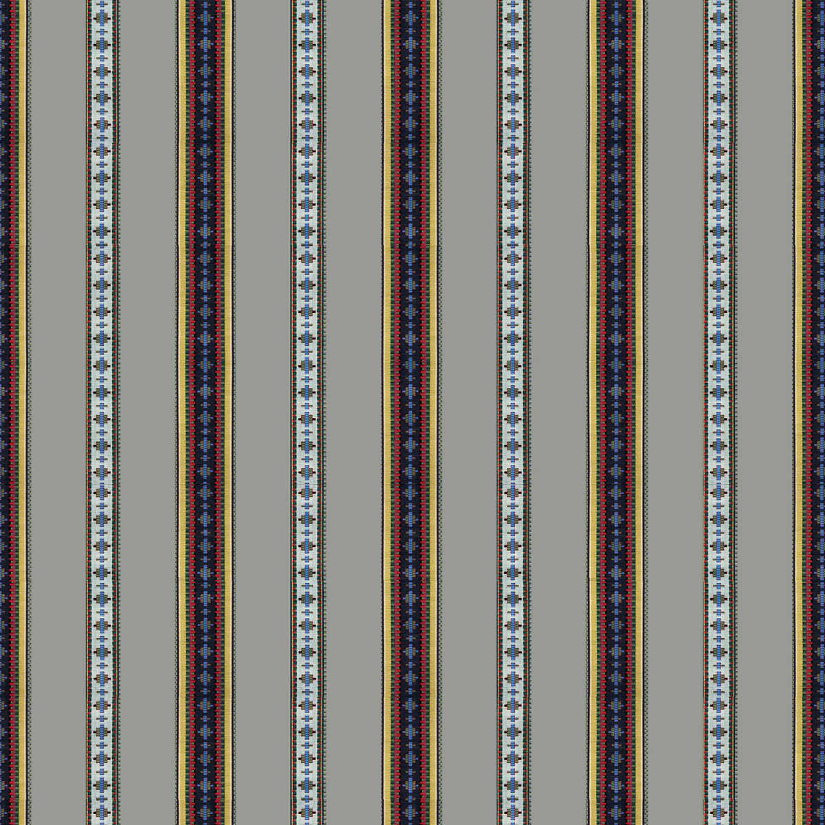 Rayure Broderie - Gris - BRUNSCHWIG & FILS Tela