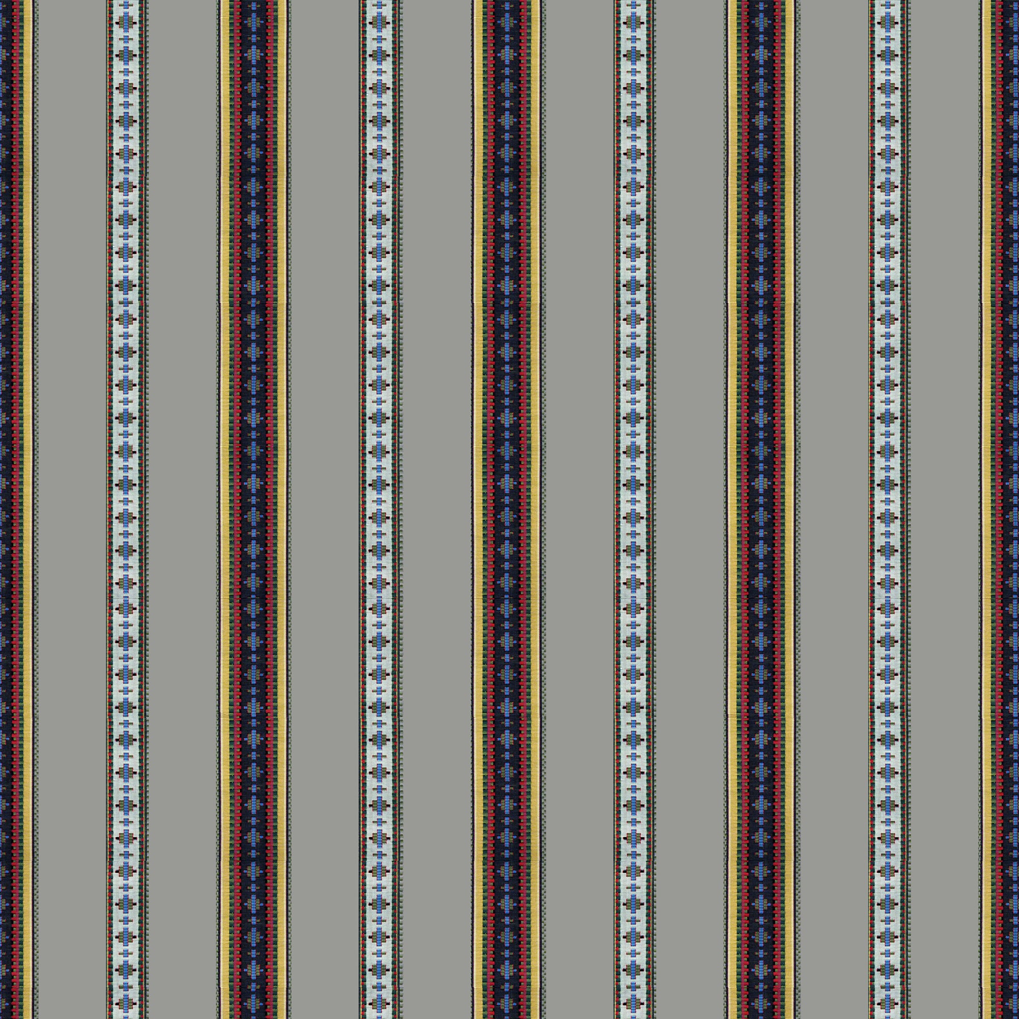 Rayure Broderie - Gris - Brunschwig & Fils Fabric