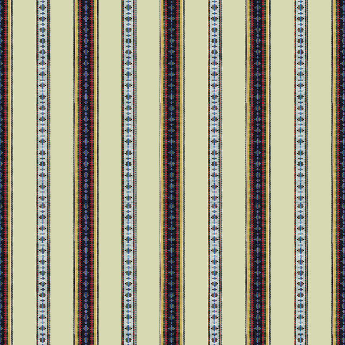 Rayure Broderie - Beige - BRUNSCHWIG & FILS Tela