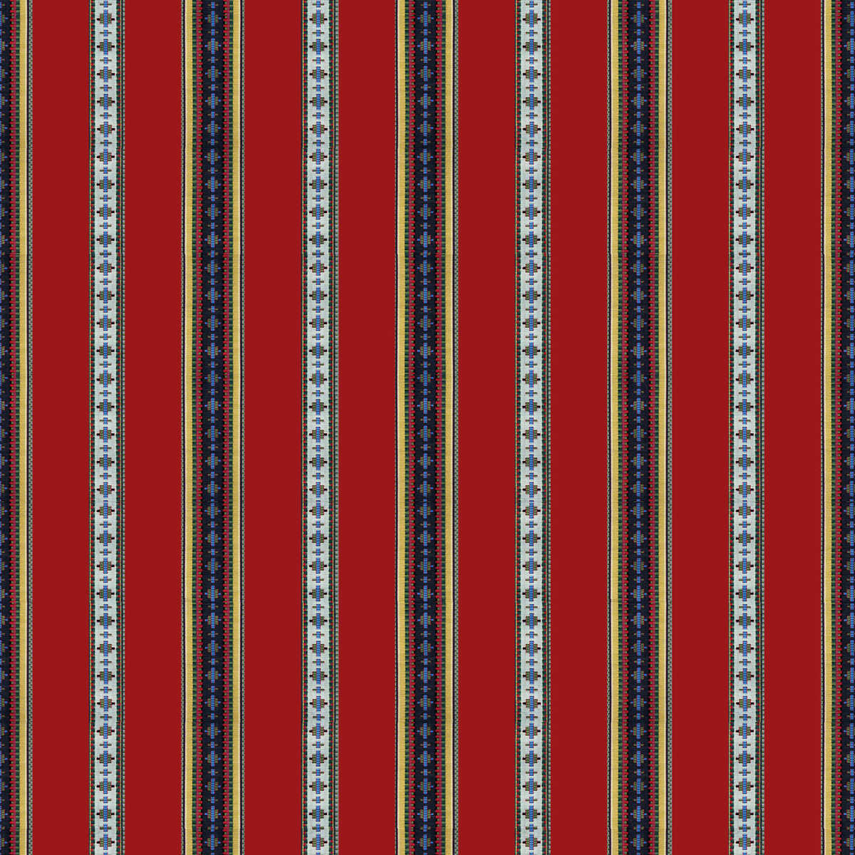 Rayure Broderie - Red - BRUNSCHWIG & FILS Fabric