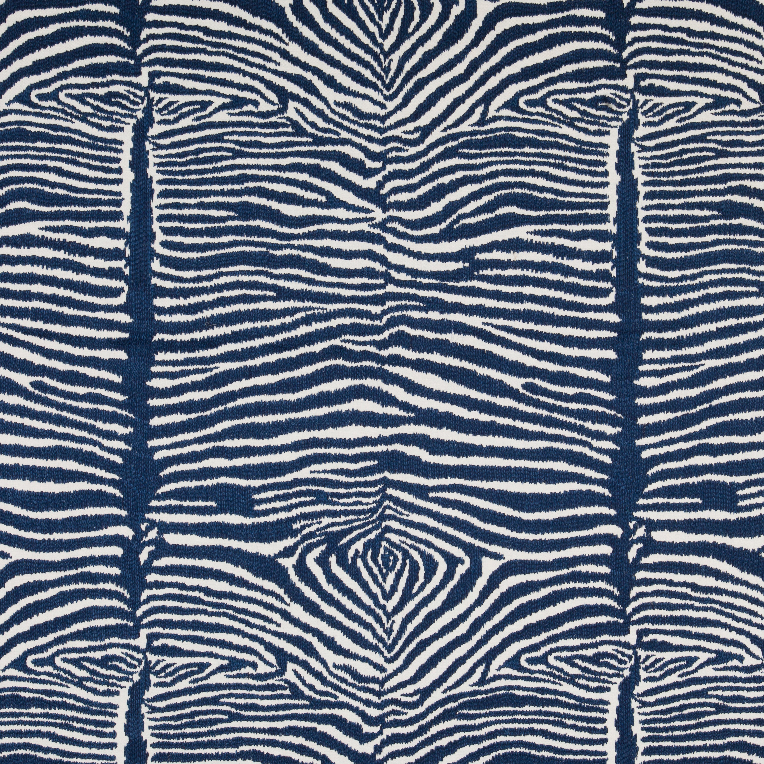 Le Zebre Emb - Navy - Brunschwig & Fils Fabric
