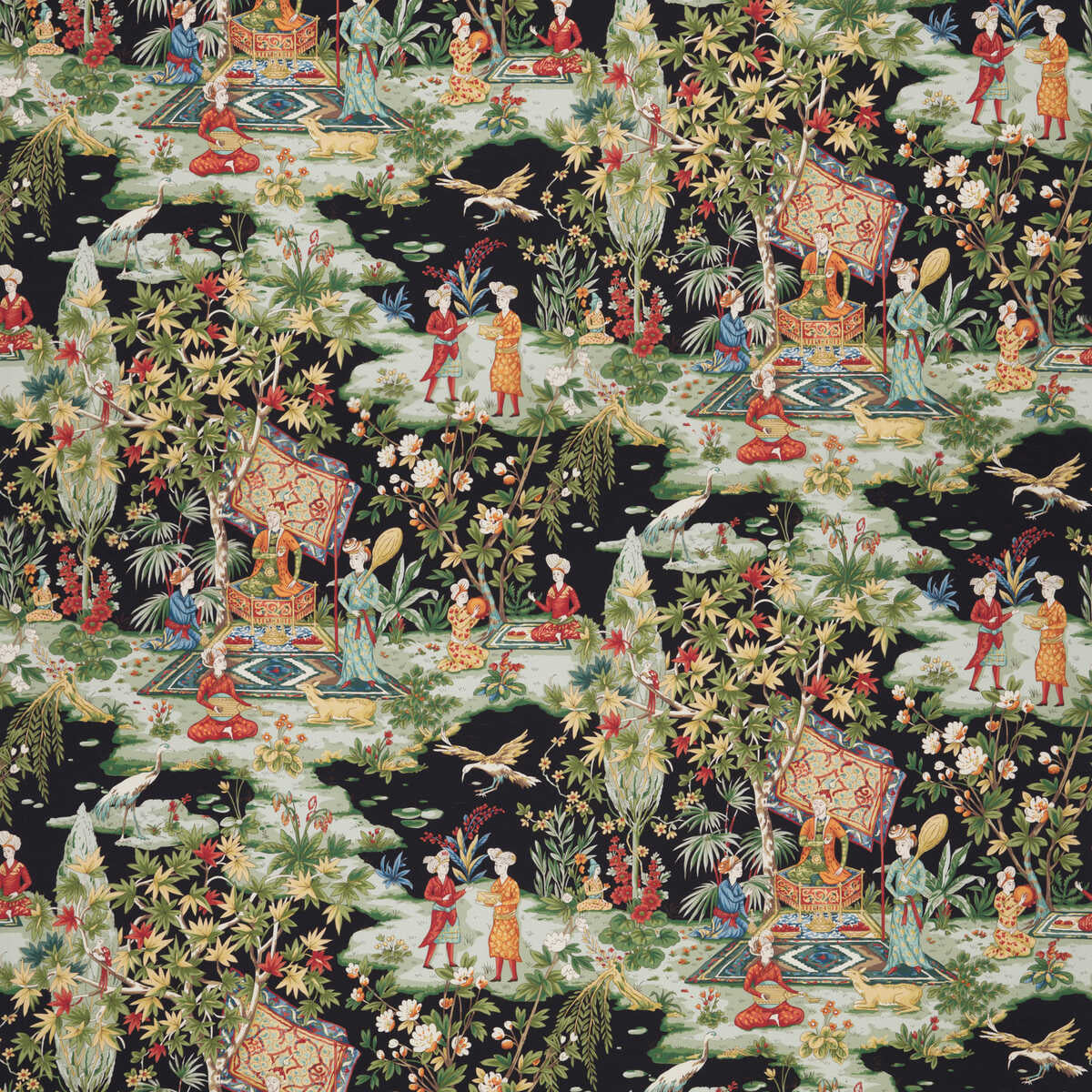 Lodi Garden Print - Onyx - BRUNSCHWIG & FILS Tela