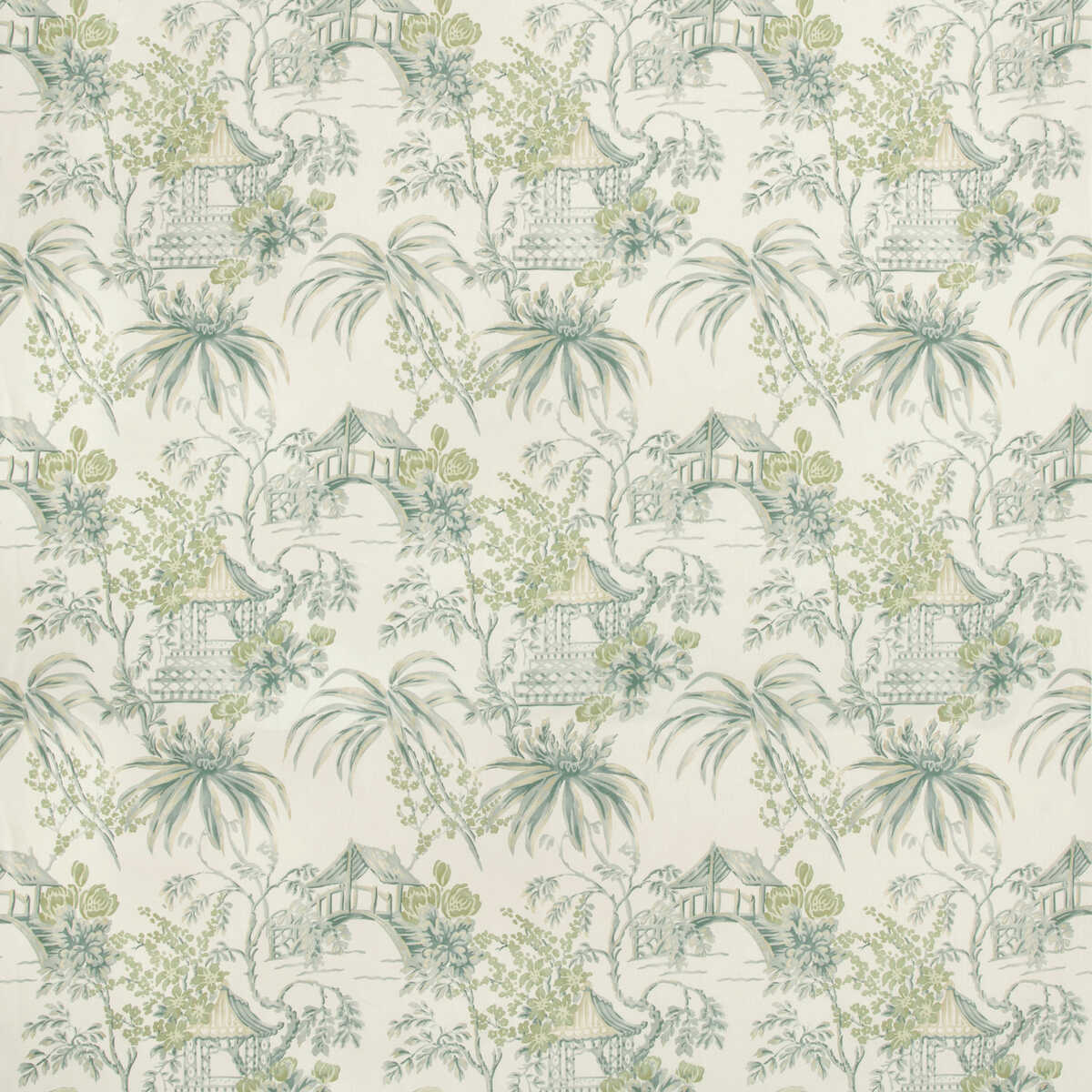 Tongli Print - Lagoon - BRUNSCHWIG & FILS Fabric