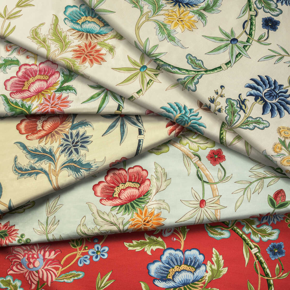 Veronique Print - Blue - BRUNSCHWIG & FILS Tela