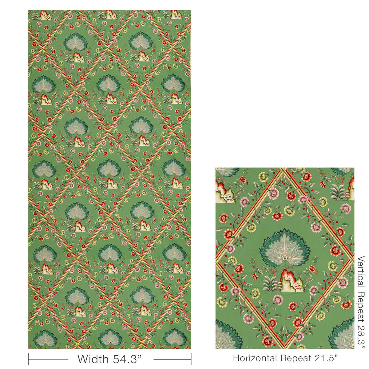 Loire Print - Emerald - BRUNSCHWIG & FILS Fabric