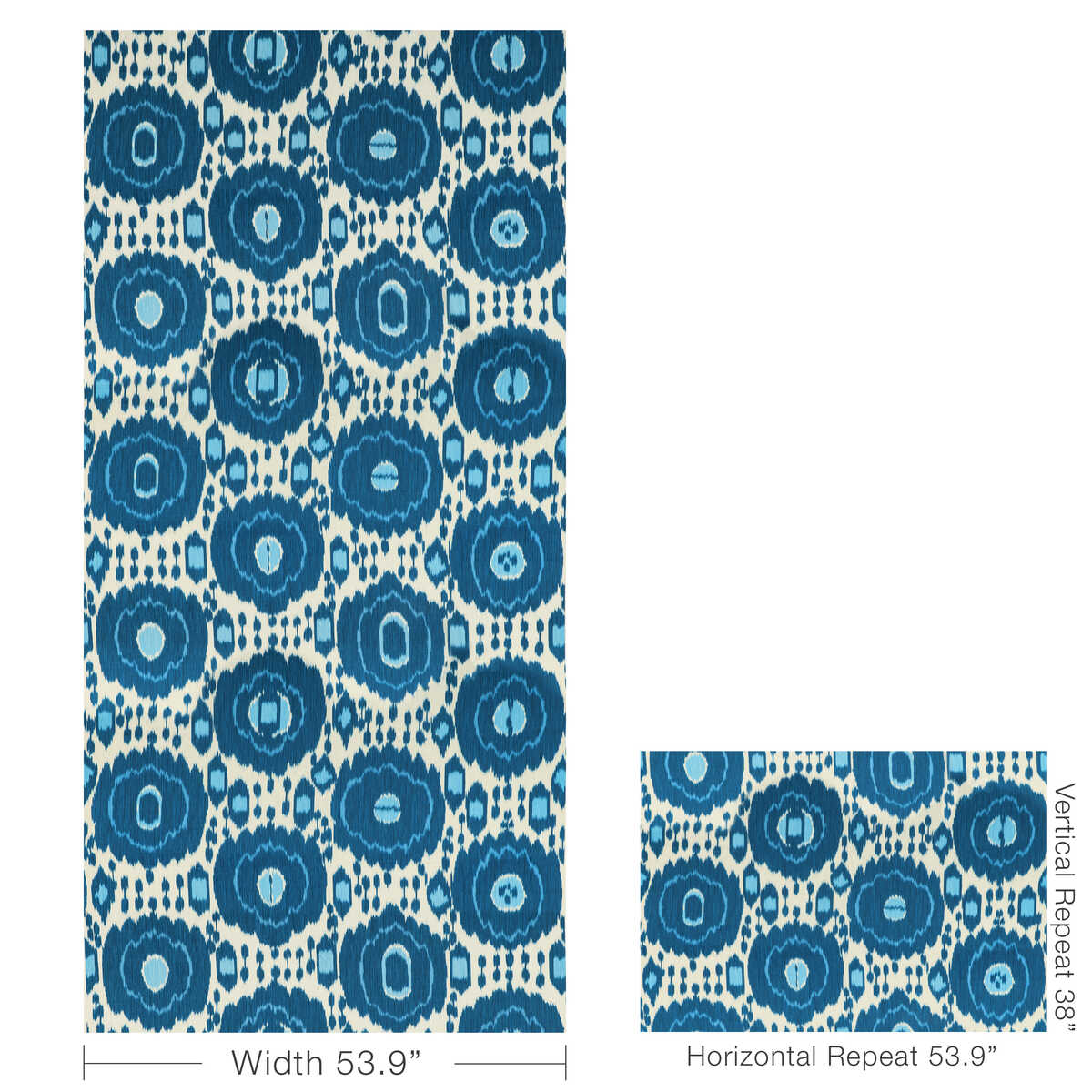 Mayenne Print - Blue - BRUNSCHWIG & FILS Tela