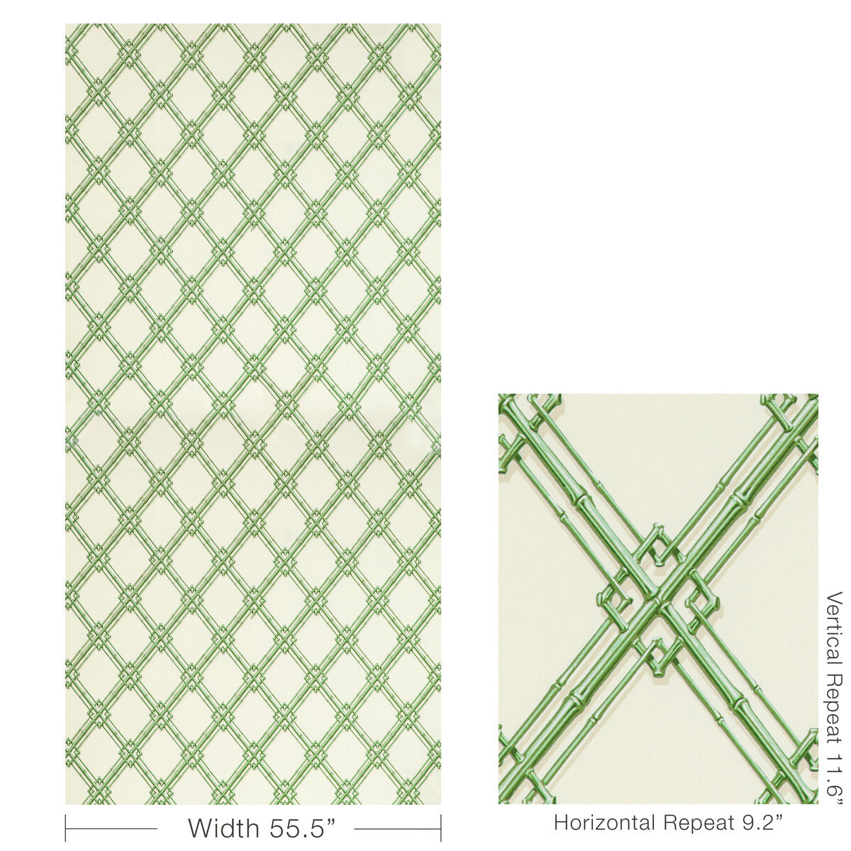 Le Bambou Print - Green - Brunschwig & Fils Tela