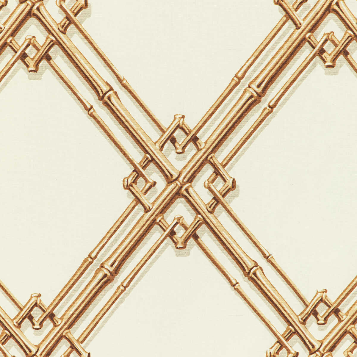 Le Bambou Print - Gold - BRUNSCHWIG & FILS Fabric