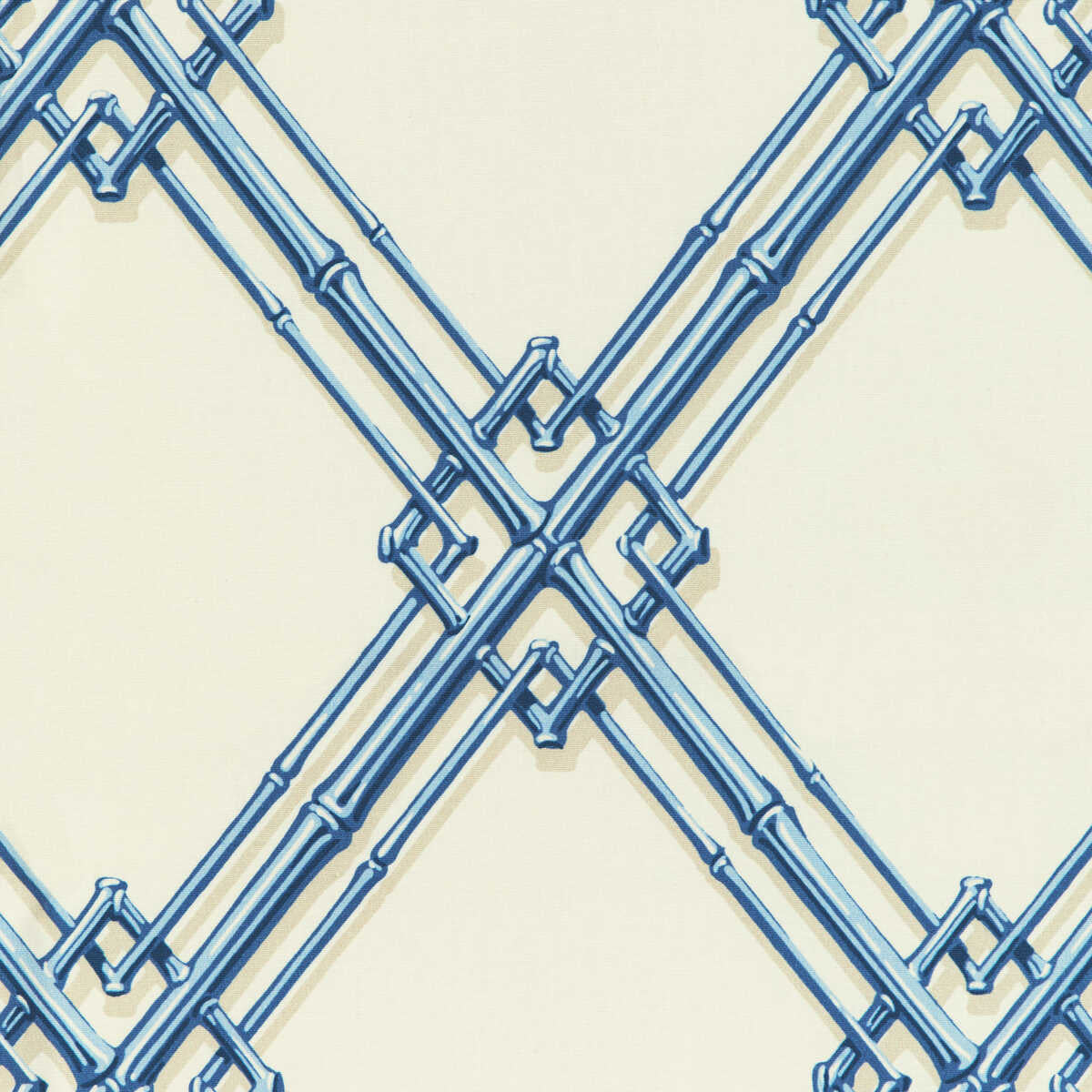 Le Bambou Print - Blue - BRUNSCHWIG & FILS Tela