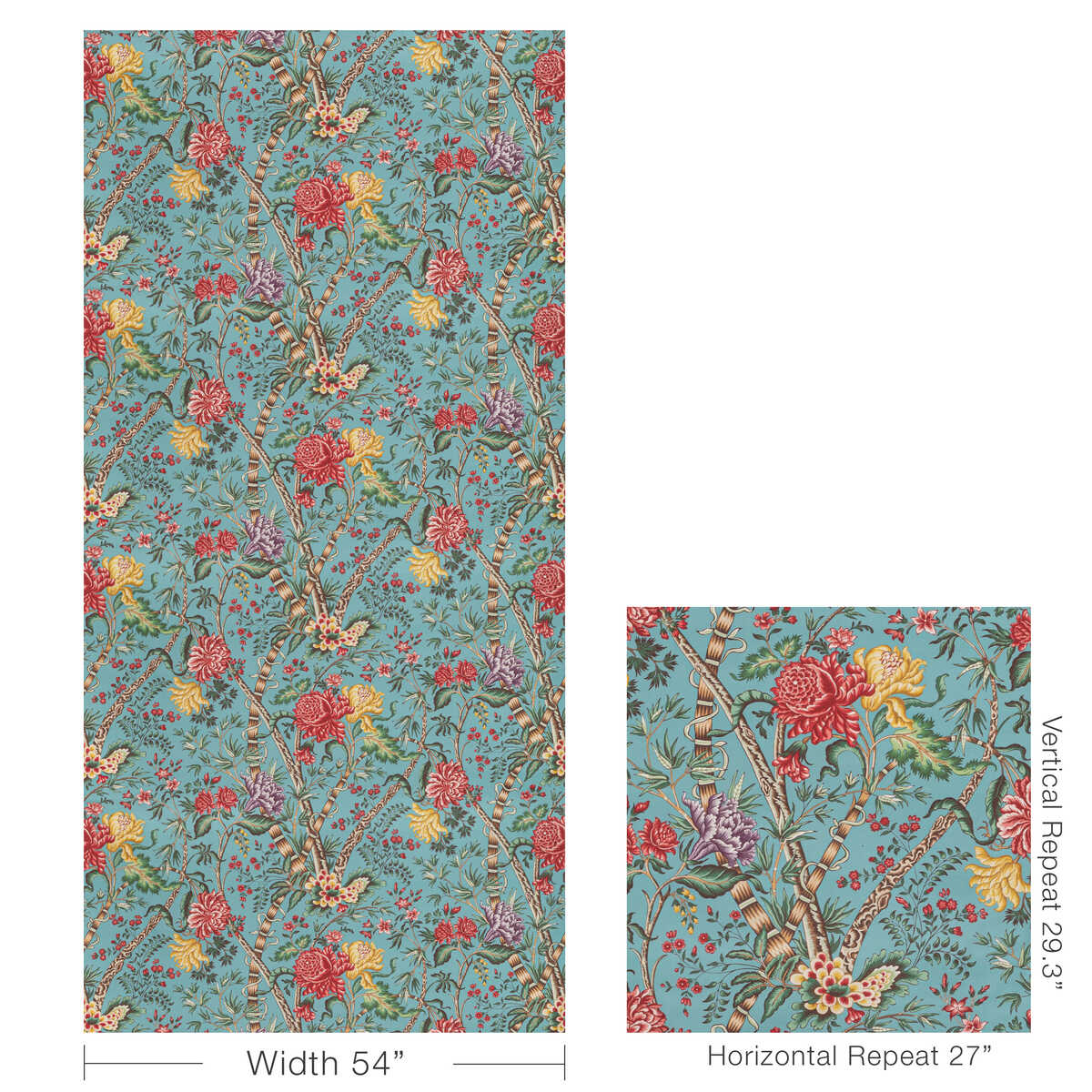 Luberon Print - Aqua/Multi - BRUNSCHWIG & FILS Fabric