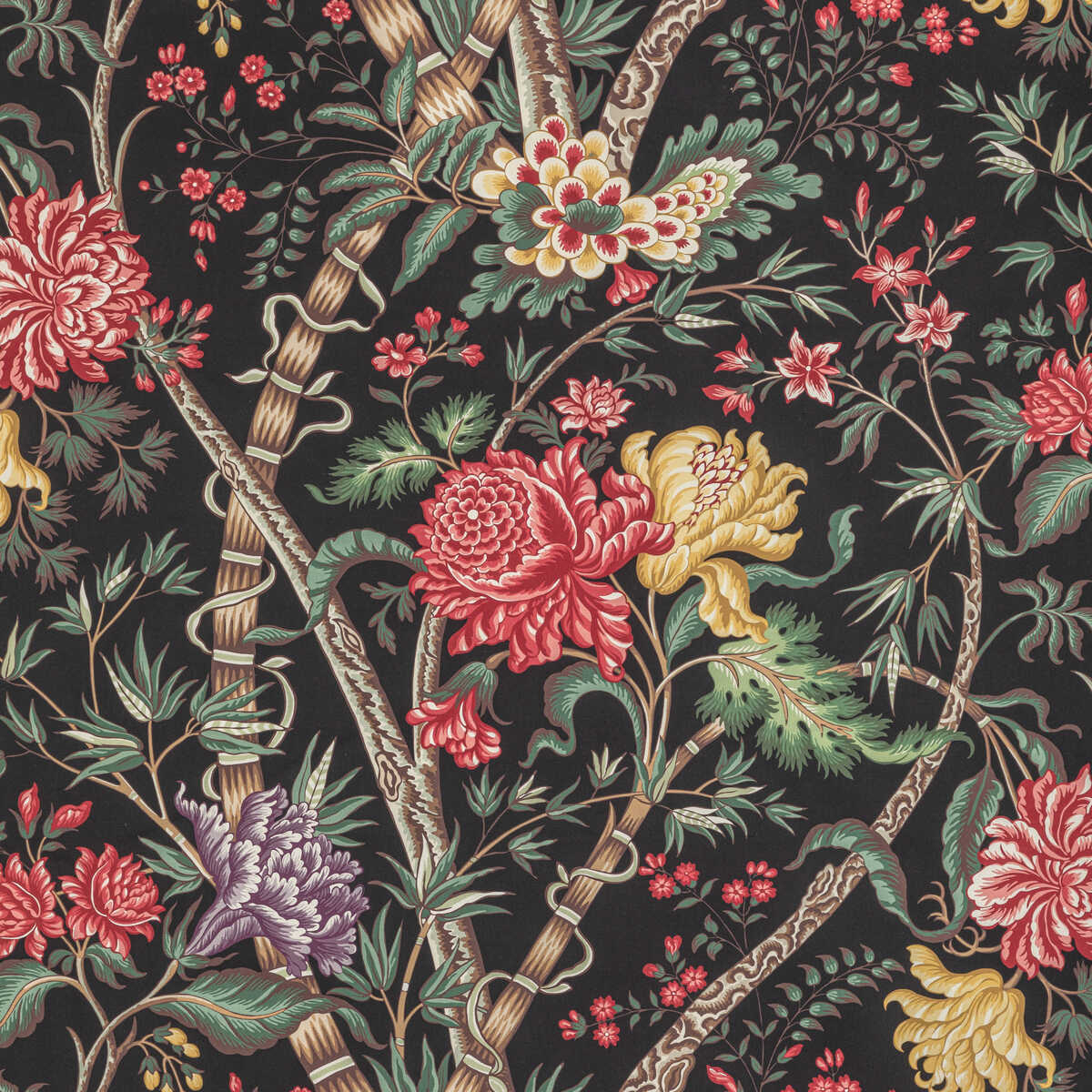 Luberon Print - Noir/Multi - BRUNSCHWIG & FILS Fabric