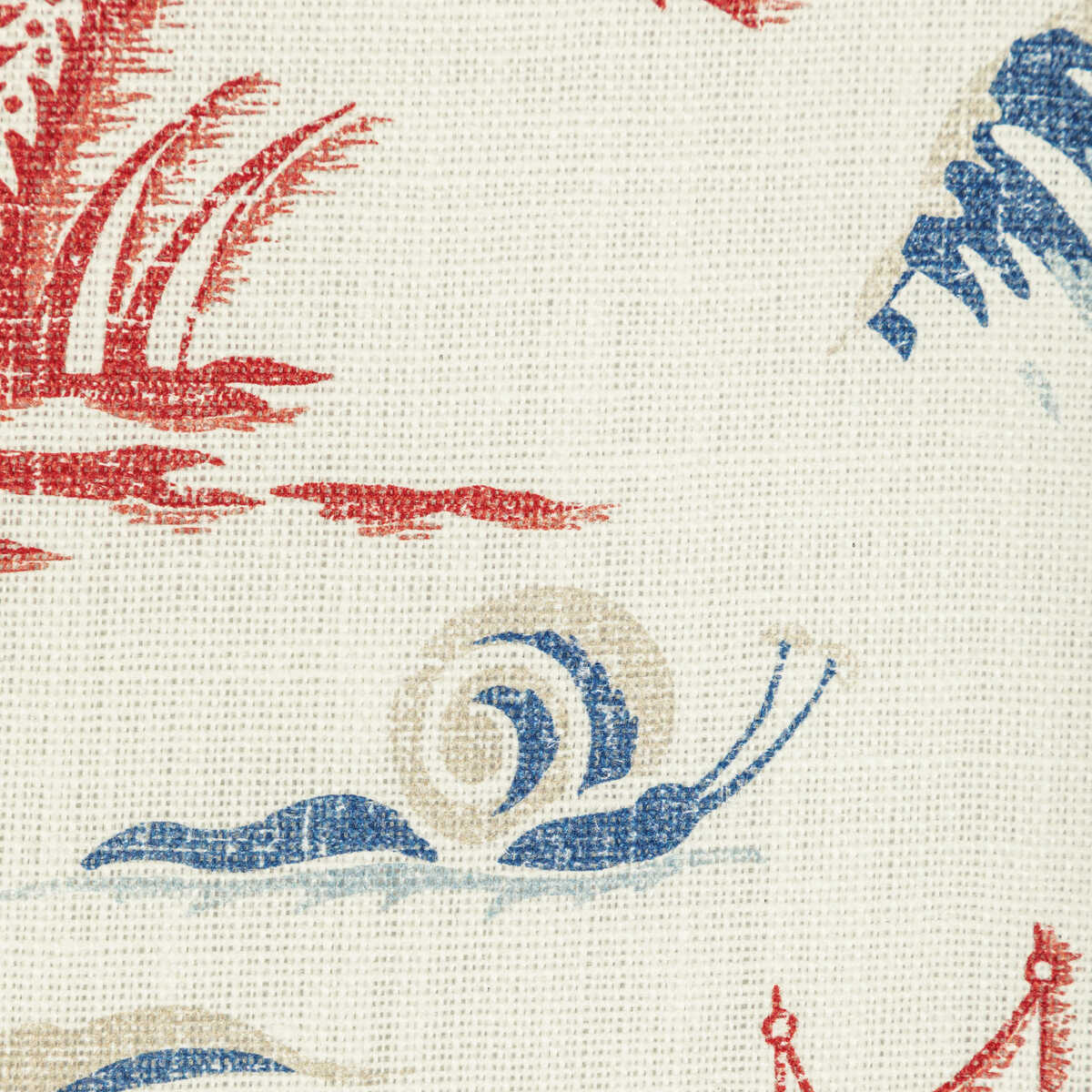 Valensole Print - Red/Blue - BRUNSCHWIG & FILS Fabric
