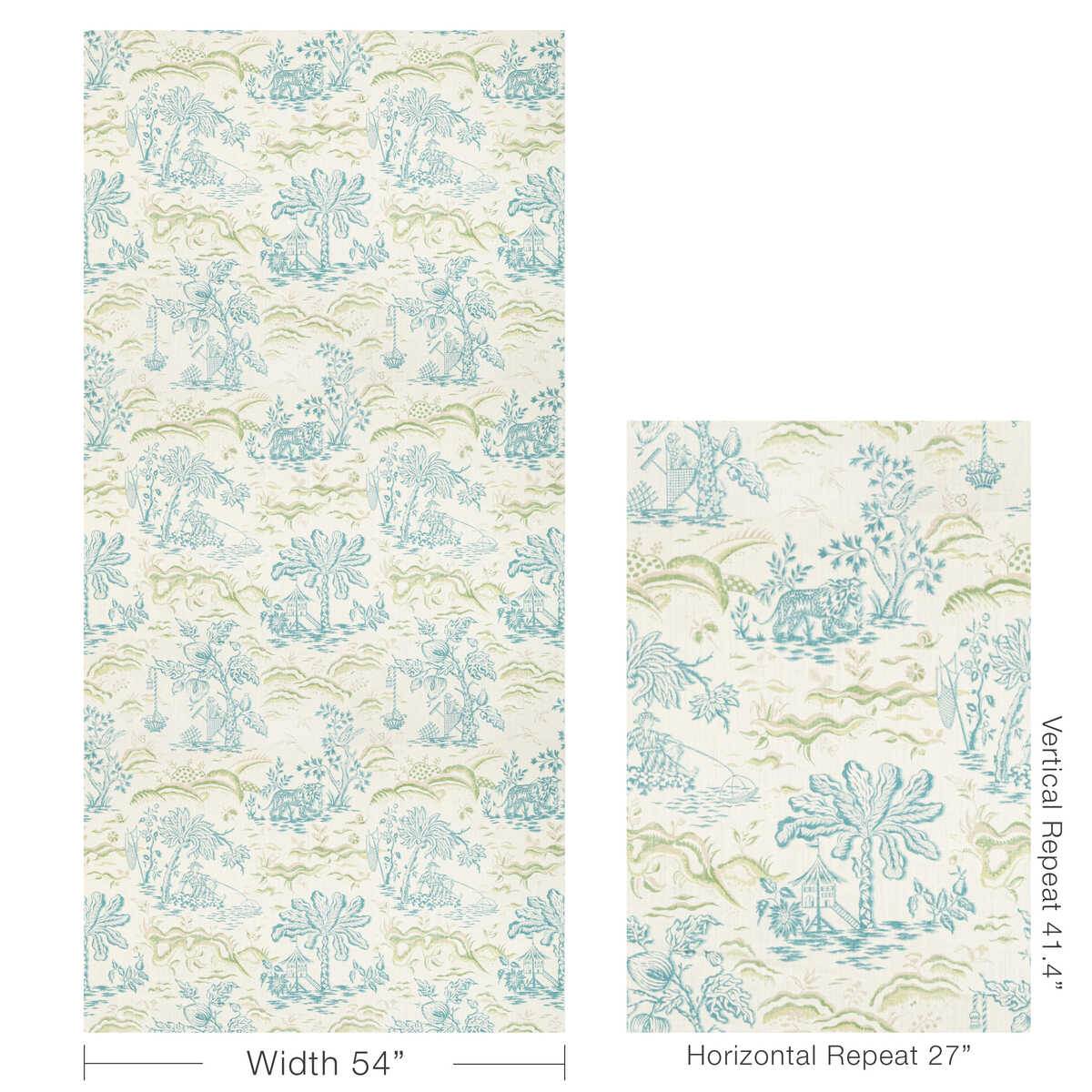 Valensole Print - Teal/Leaf - BRUNSCHWIG & FILS Fabric