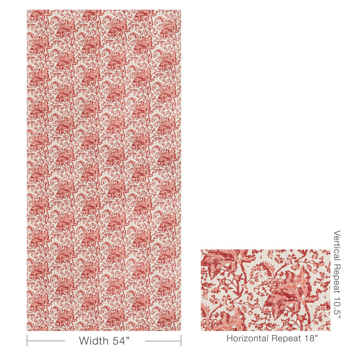 Weymouth Print - Red - BRUNSCHWIG & FILS Fabric