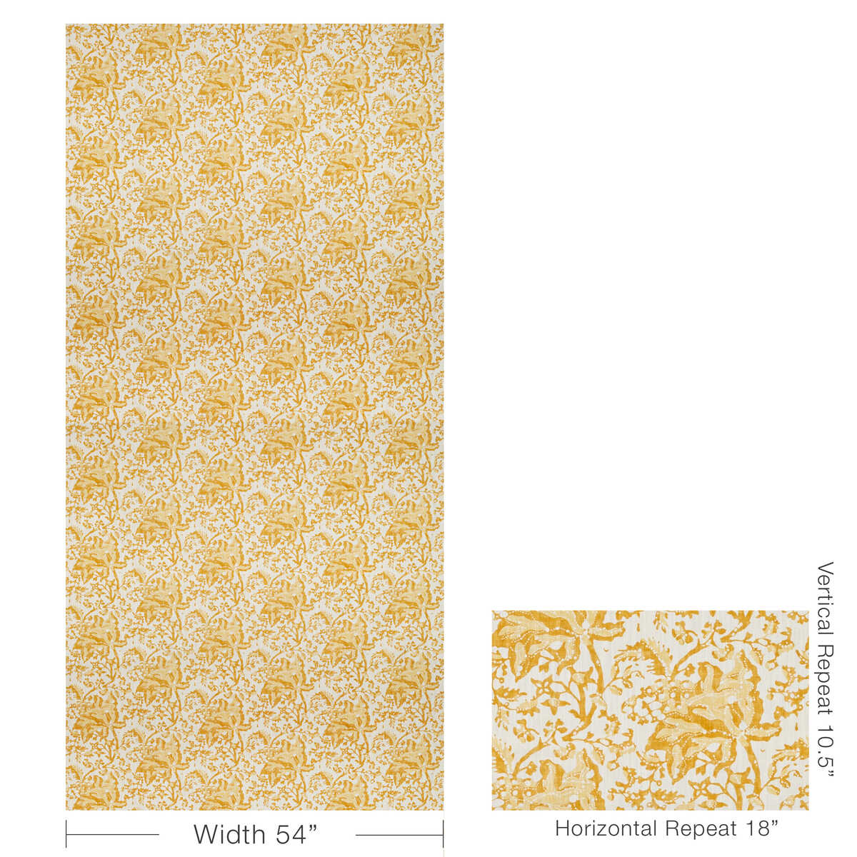 Weymouth Print - Canary - BRUNSCHWIG & FILS Fabric