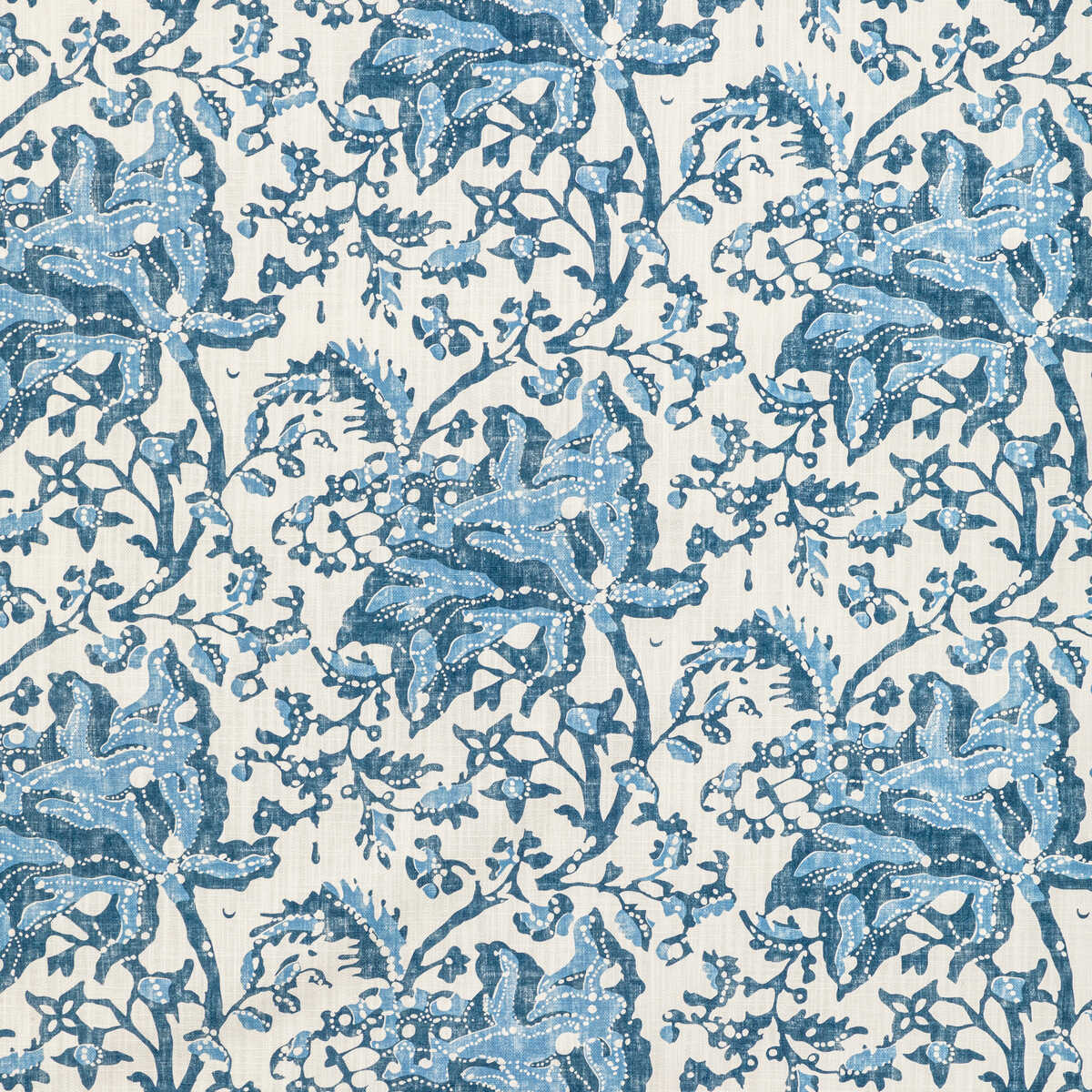 Weymouth Print - Indigo - BRUNSCHWIG & FILS Fabric