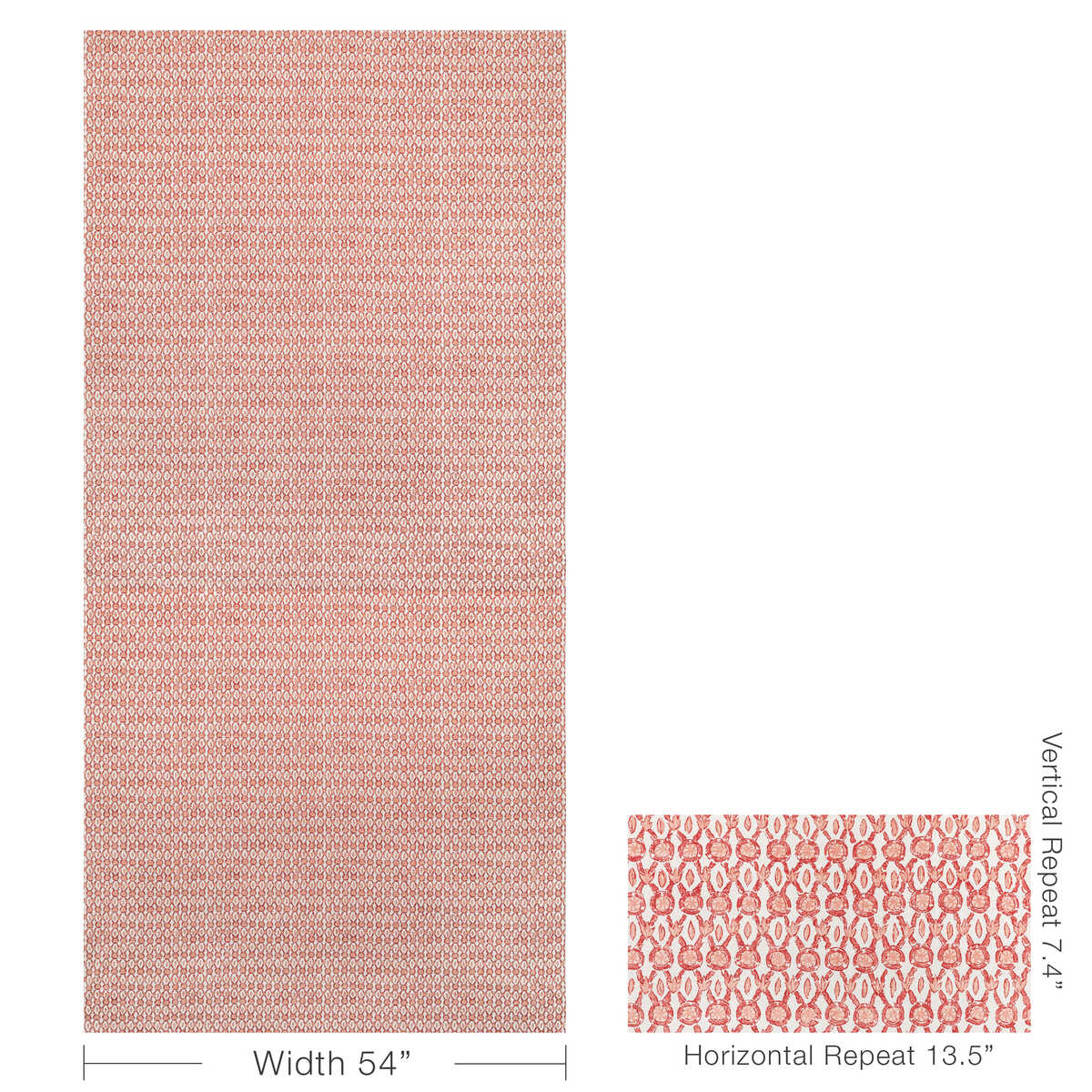Galon Print - Coral - BRUNSCHWIG & FILS Fabric