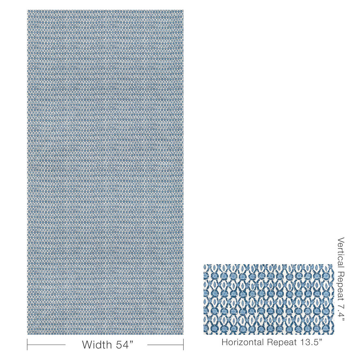 Galon Print - Blue - BRUNSCHWIG & FILS Fabric