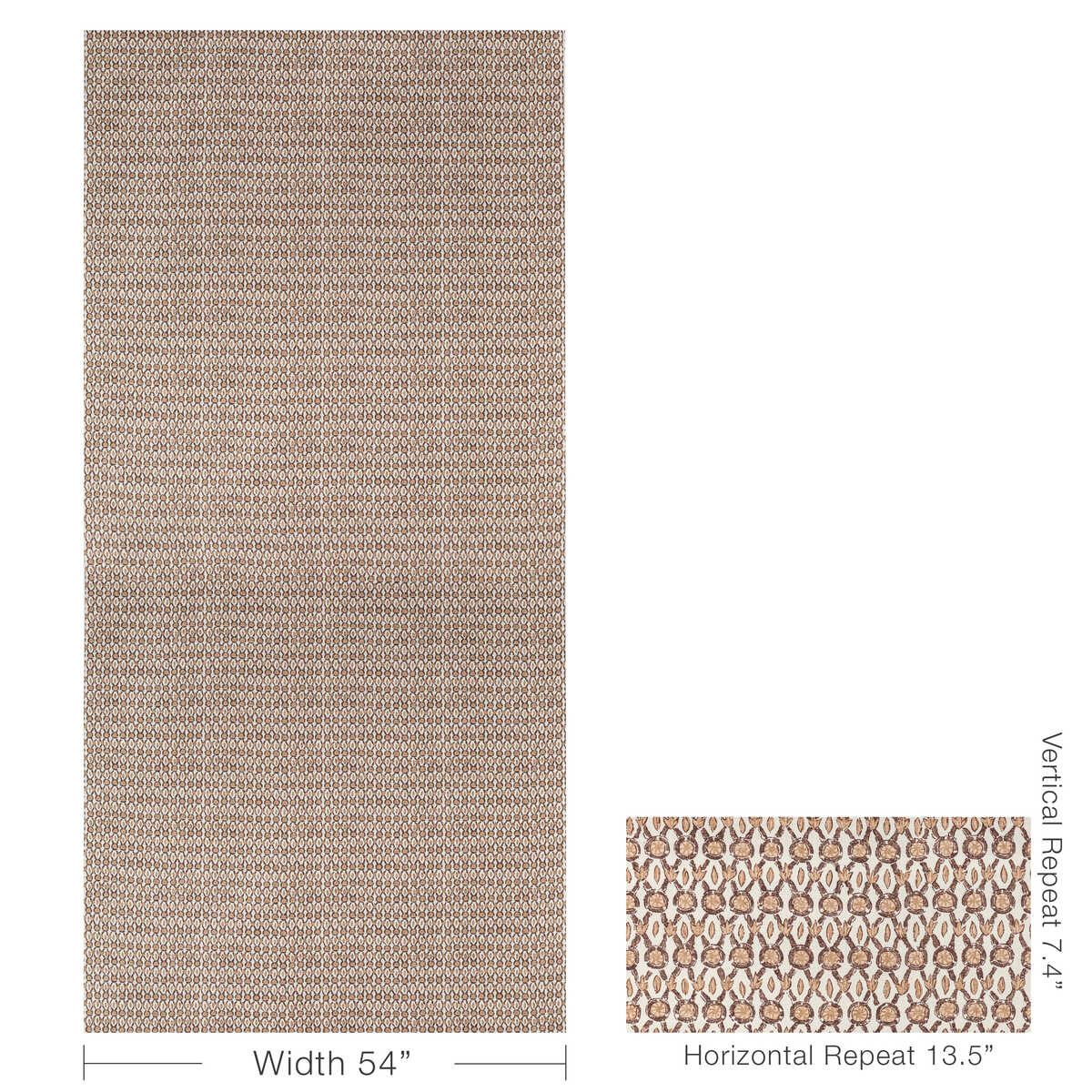 Galon Print - Mocha - BRUNSCHWIG & FILS Fabric