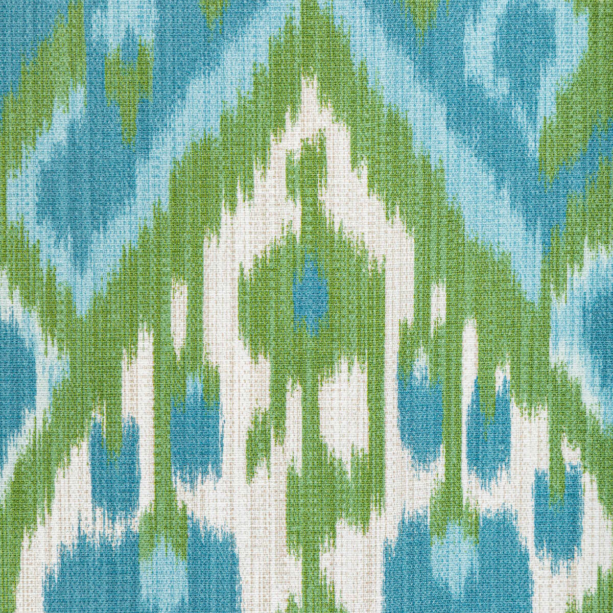 Bonnieux Print - Aqua/Leaf - BRUNSCHWIG & FILS Fabric