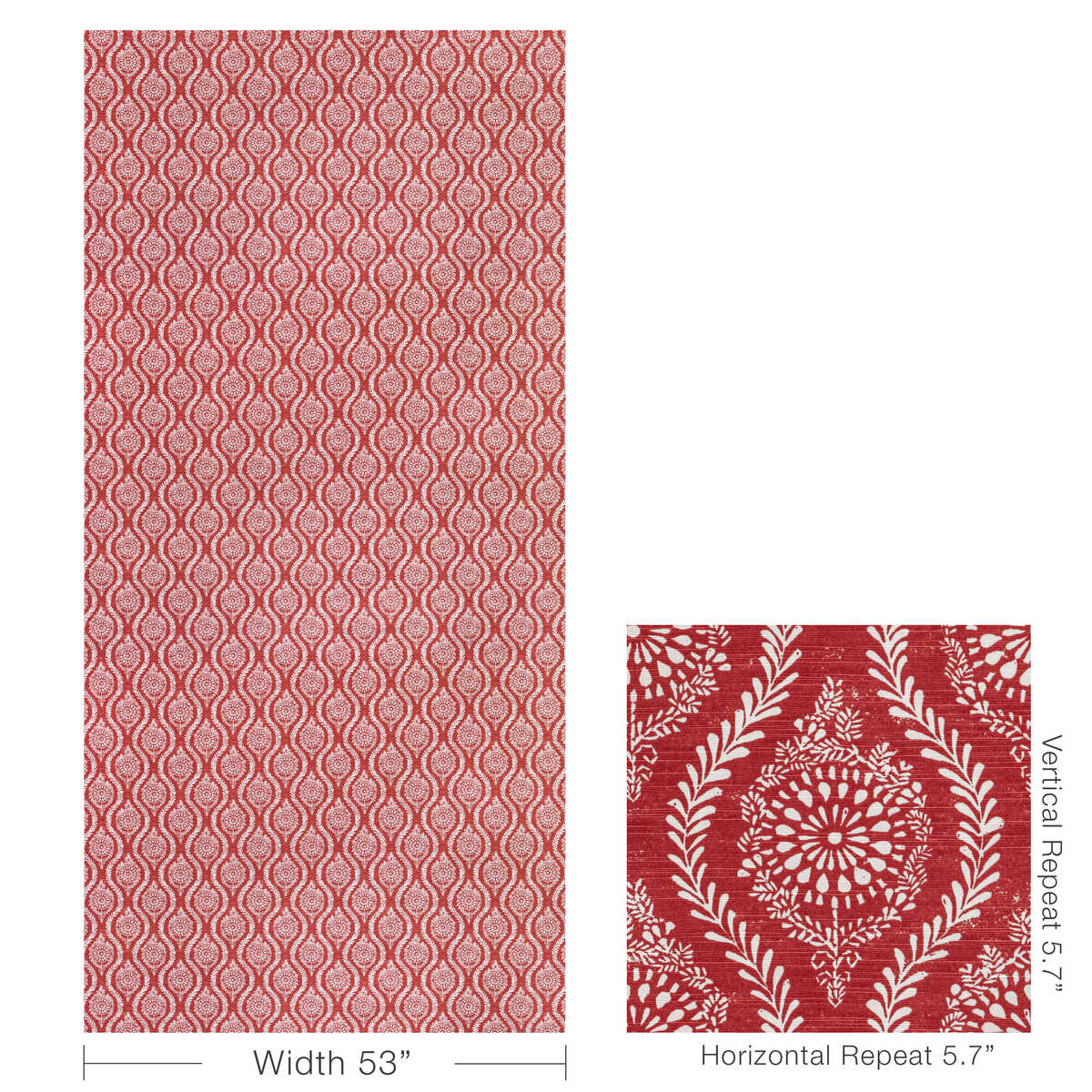 Marindol Print - Red - BRUNSCHWIG & FILS Fabric