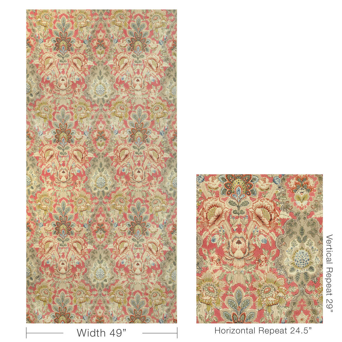 Carvallo Print - Red - BRUNSCHWIG & FILS Tela