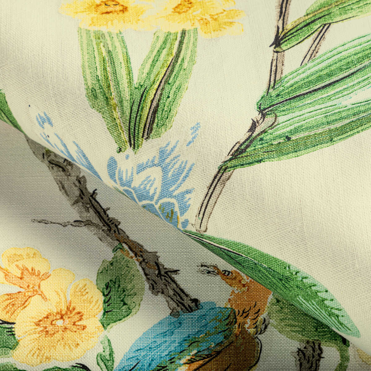 Gastaud Print - Gold/Leaf - BRUNSCHWIG & FILS Fabric