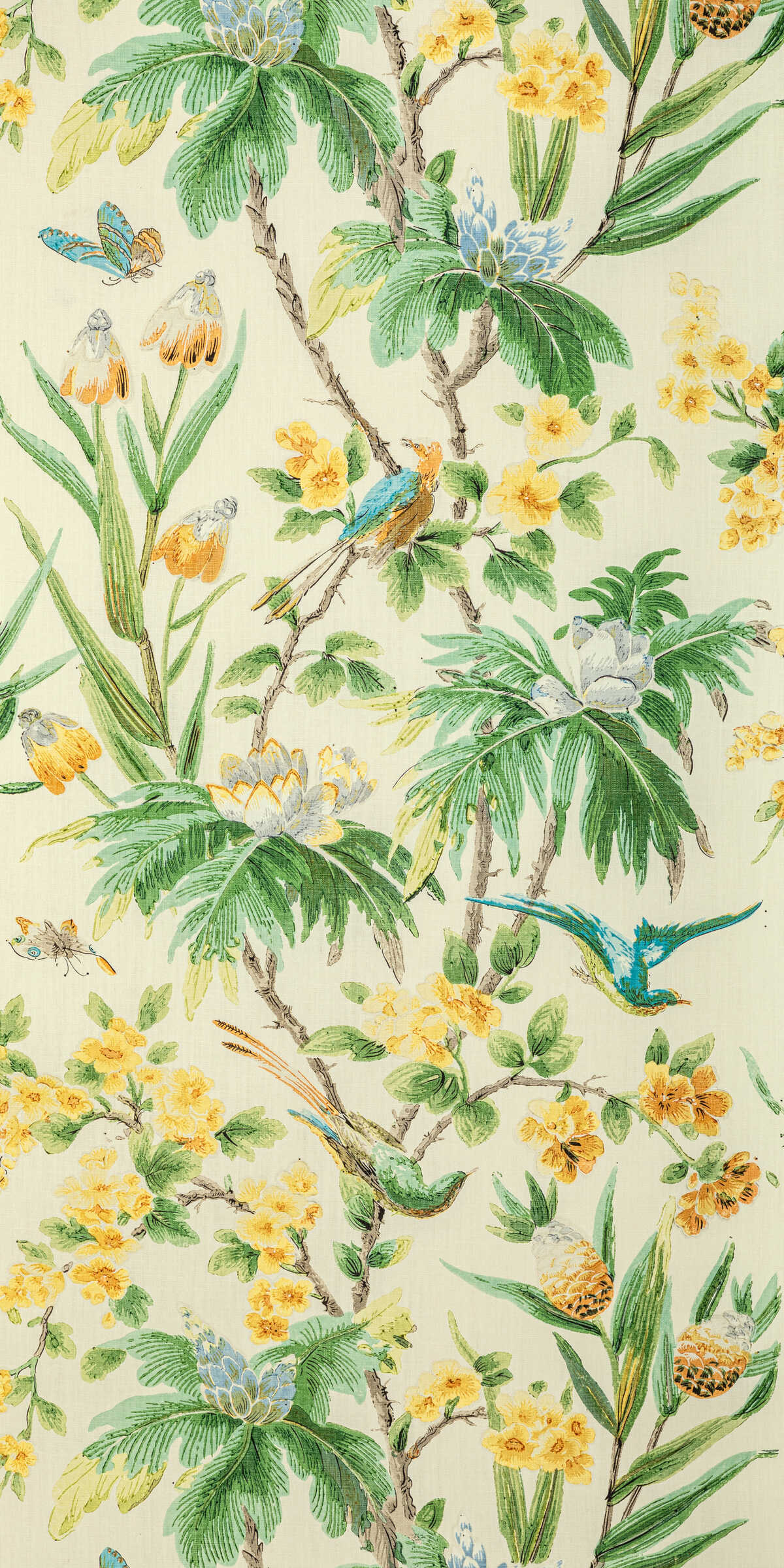 Gastaud Print - Gold/Leaf - BRUNSCHWIG & FILS Fabric