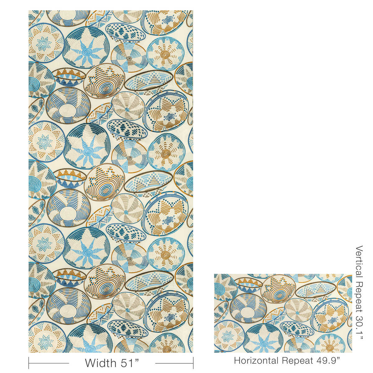 Bendi Emb - Blue - BRUNSCHWIG & FILS Fabric