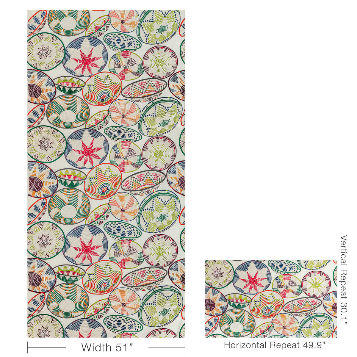 Bendi Emb - Multi - BRUNSCHWIG & FILS Fabric