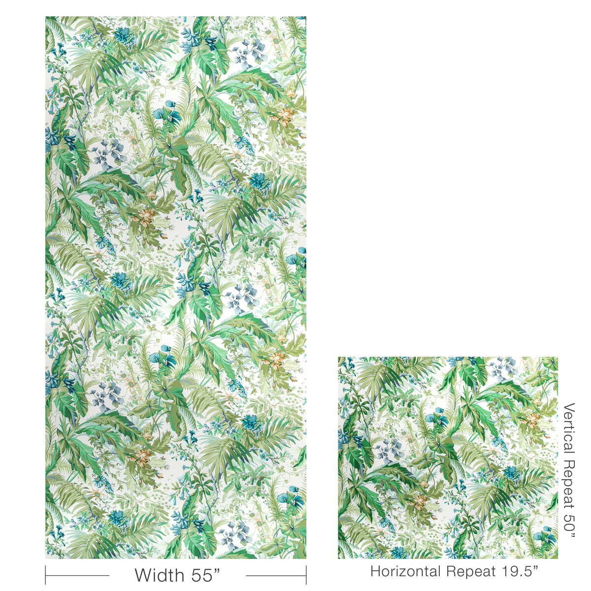 Majorelle Print - Mist - BRUNSCHWIG & FILS Fabric