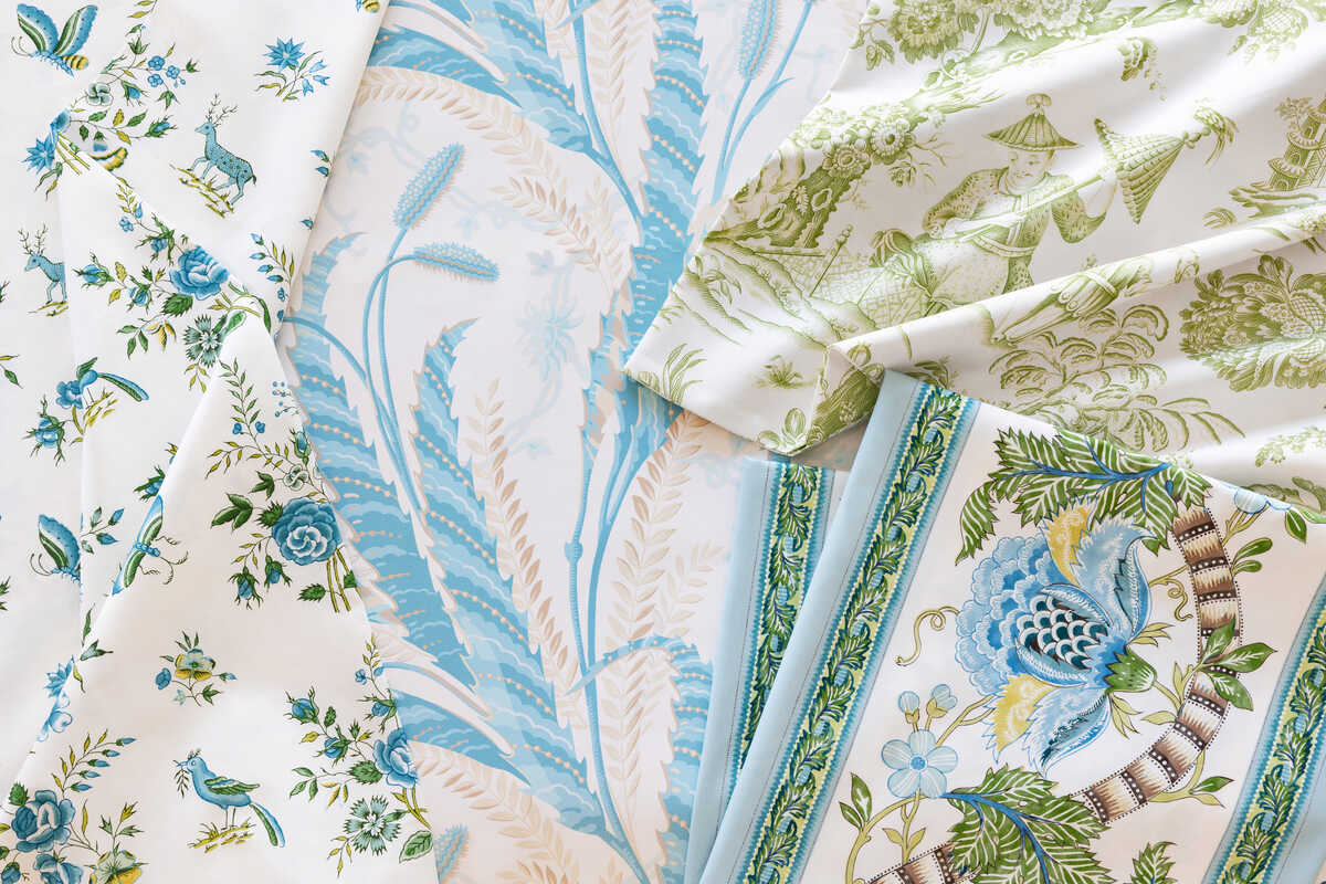 Vernay Print - Aqua - BRUNSCHWIG & FILS Tela