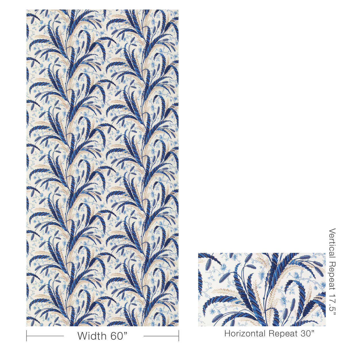 Vernay Print - Blue - BRUNSCHWIG & FILS Tela