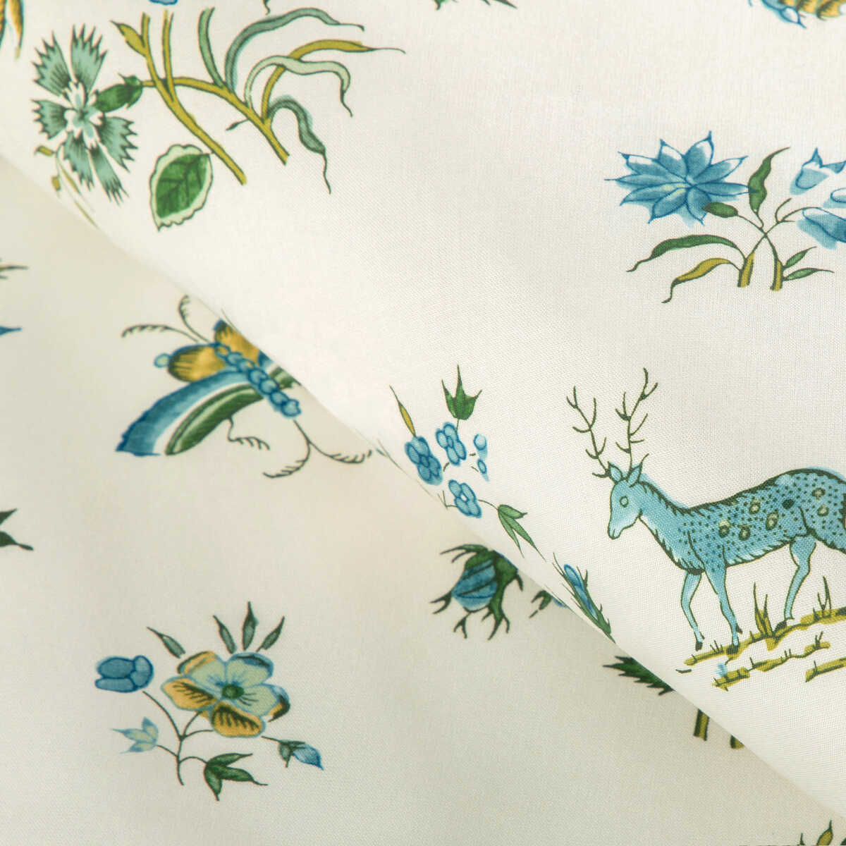 Aurel Print - Aqua/Leaf - BRUNSCHWIG & FILS Fabric