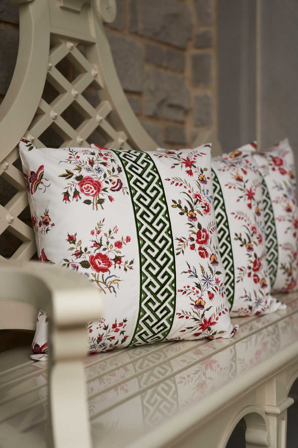 Aurel Print - Aqua/Leaf - BRUNSCHWIG & FILS Fabric