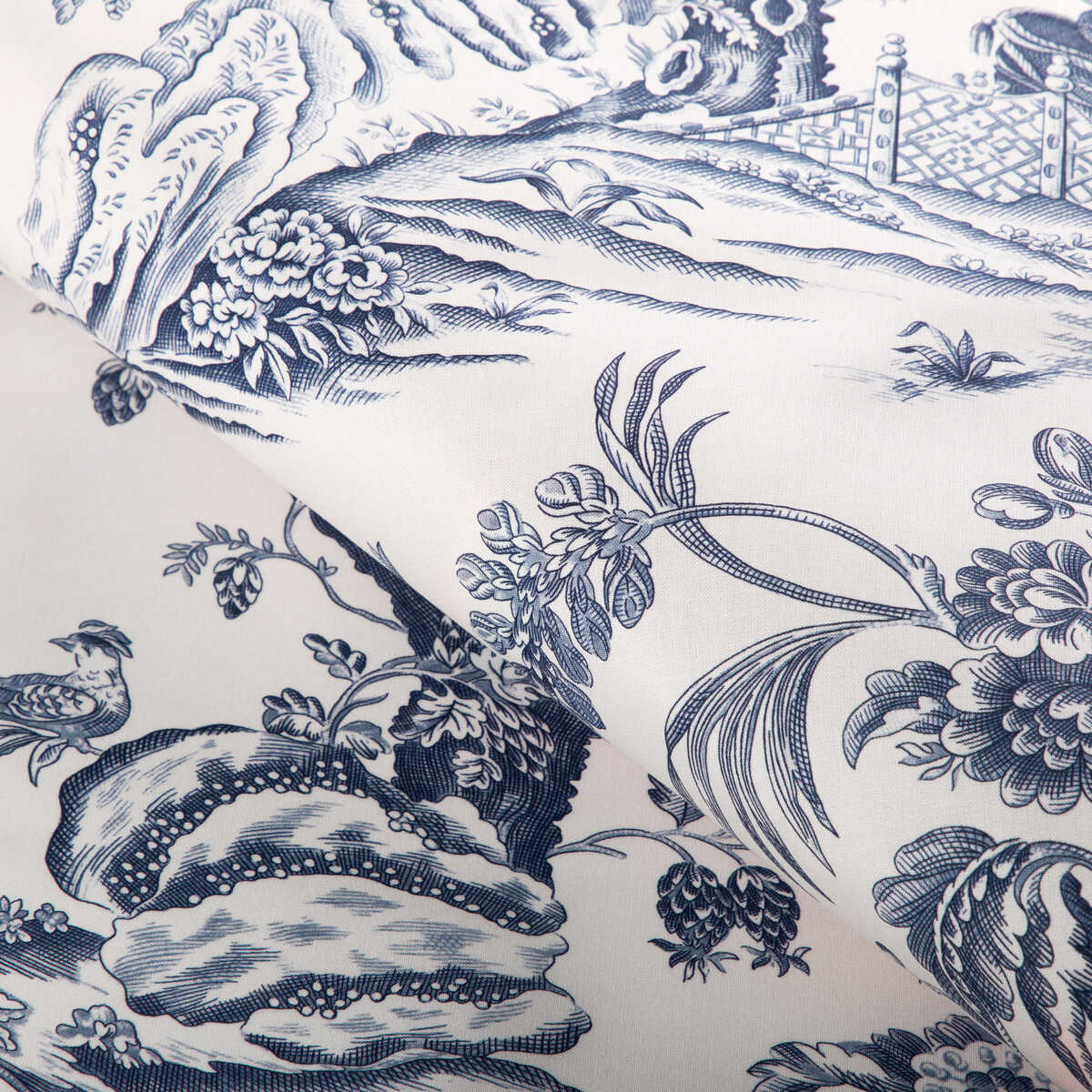 Marcel Print - Navy - BRUNSCHWIG & FILS Tela