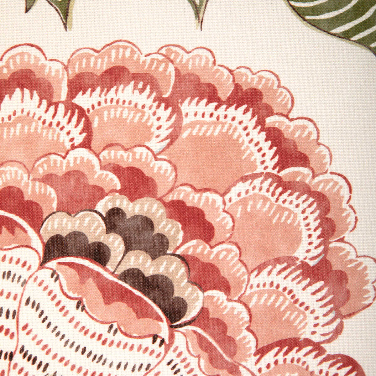 Lauris Print - Apricot/Sage - BRUNSCHWIG & FILS Fabric