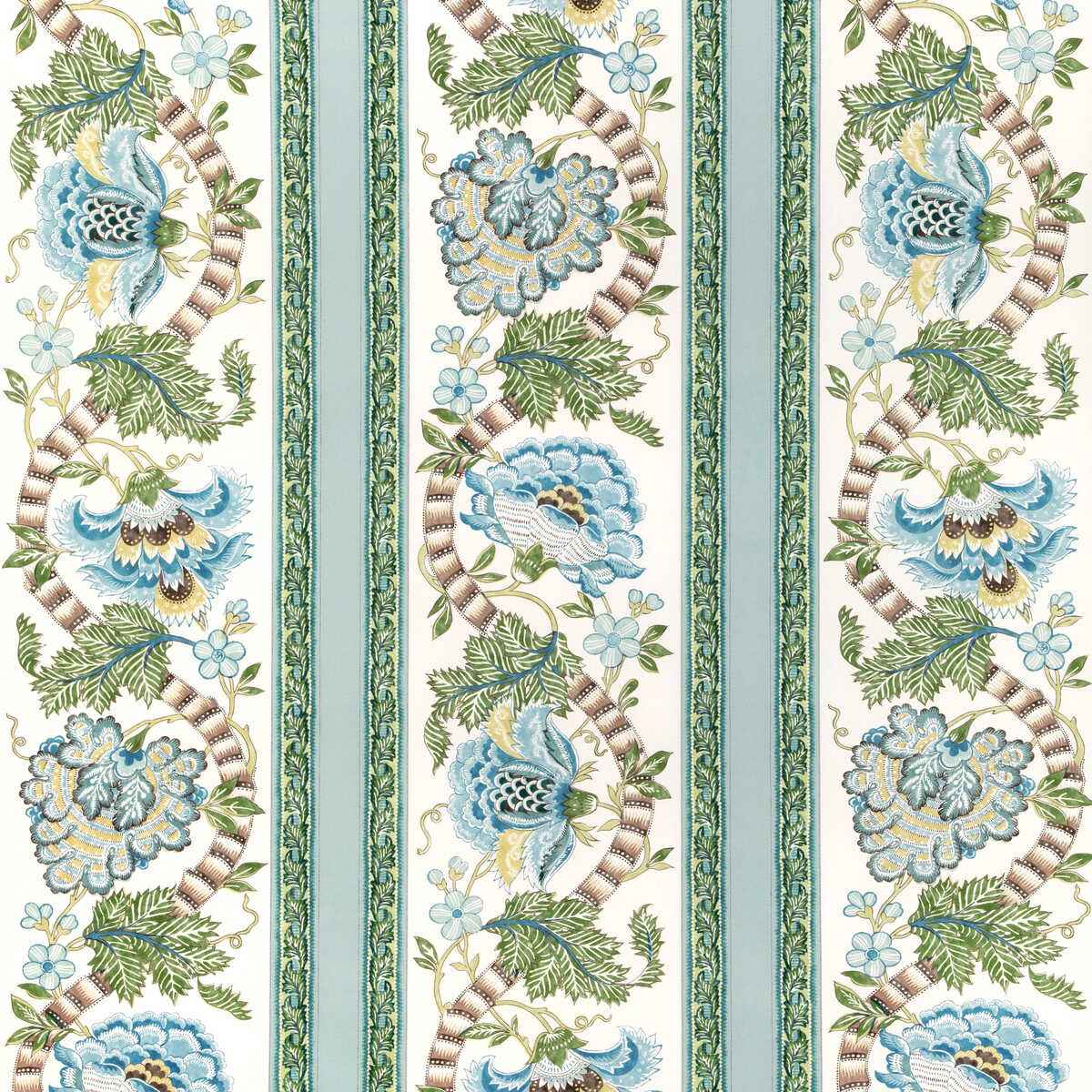 80231063530 Lauris Print Aqua Leaf Brunschwig Fils Fabric