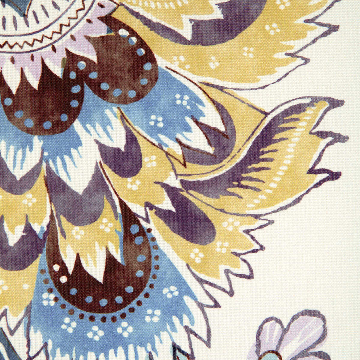 Lauris Print - Blue/Gold - BRUNSCHWIG & FILS Fabric