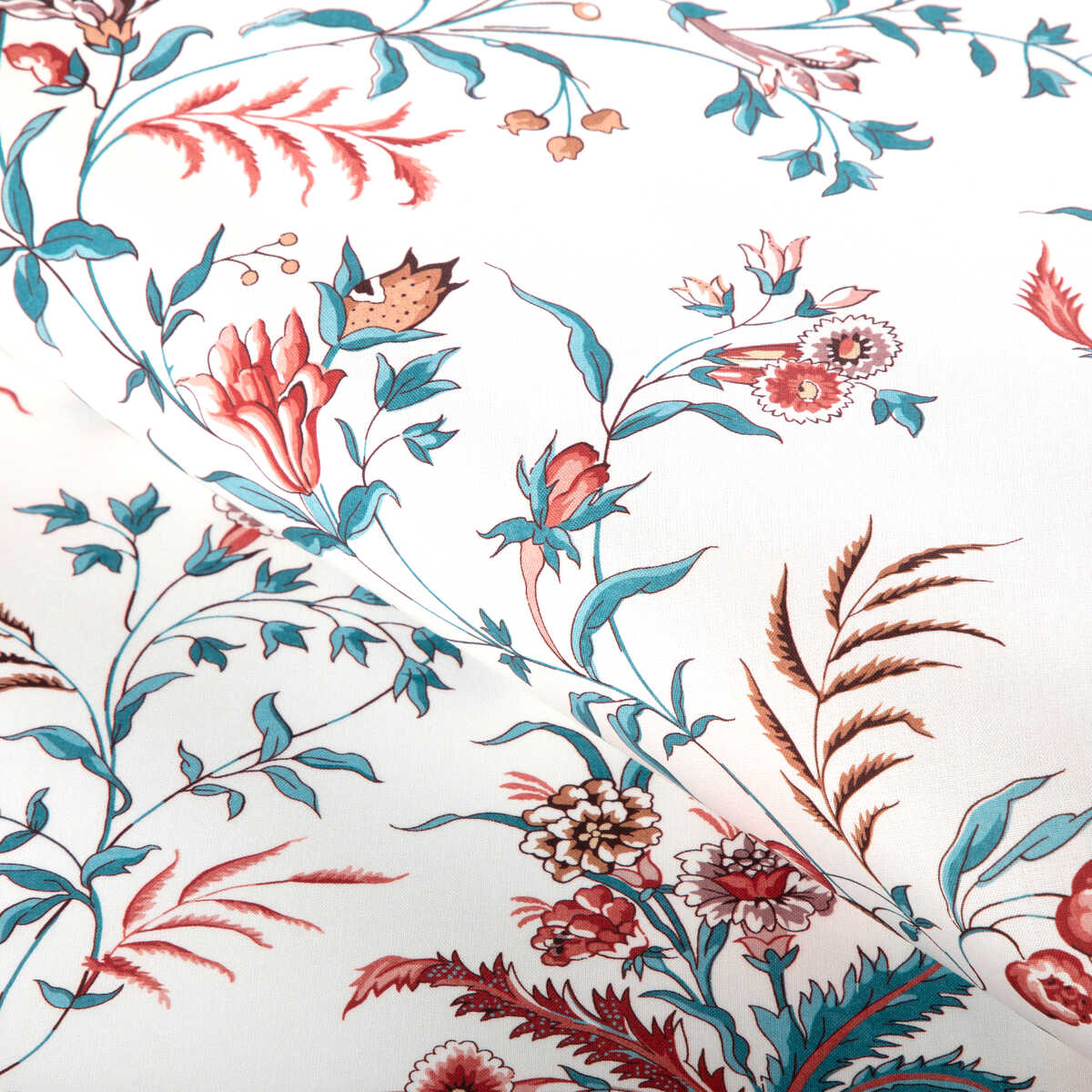 Chancay Print - Teal/Rose - BRUNSCHWIG & FILS Fabric