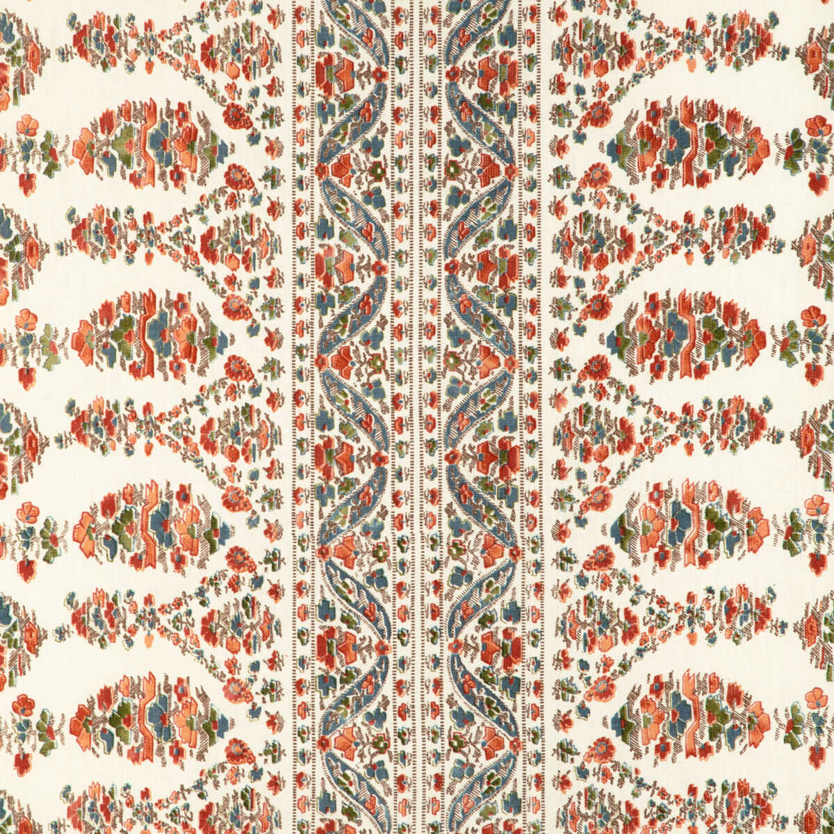Visan Print - Sky/Coral - BRUNSCHWIG & FILS Fabric