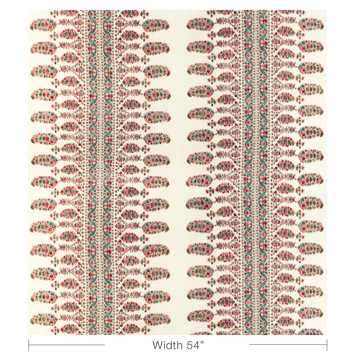 Visan Print - Sky/Coral - BRUNSCHWIG & FILS Fabric