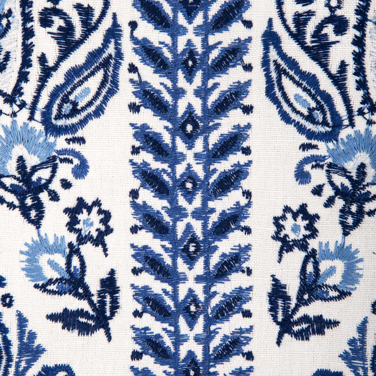 Yara Paisley Emb - Blue - BRUNSCHWIG & FILS Fabric