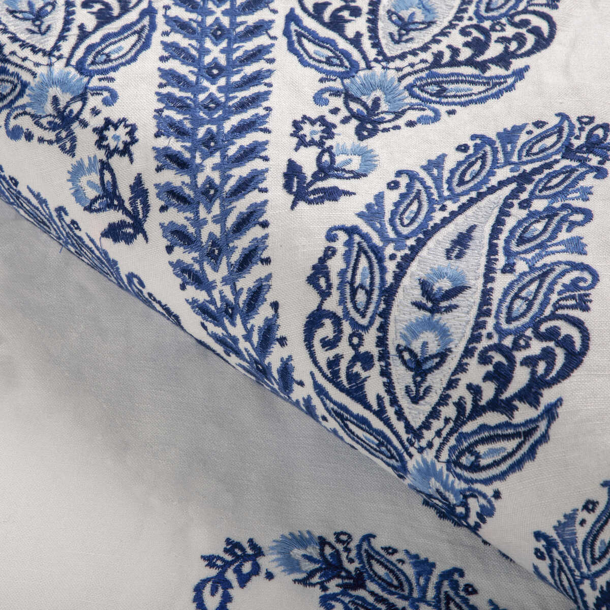 Yara Paisley Emb - Blue - BRUNSCHWIG & FILS Fabric