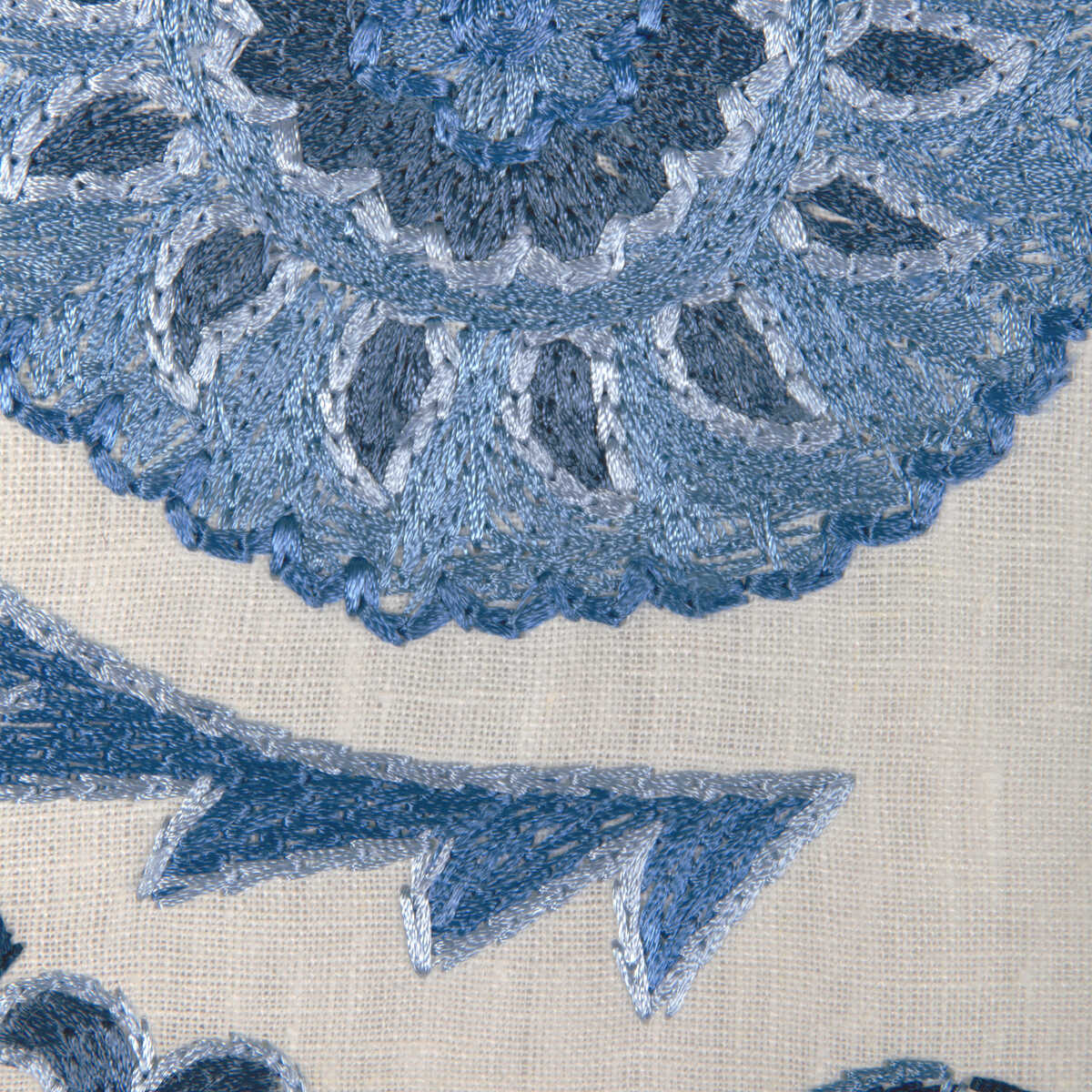 Saanvi Emb - Navy/Sky - BRUNSCHWIG & FILS Fabric