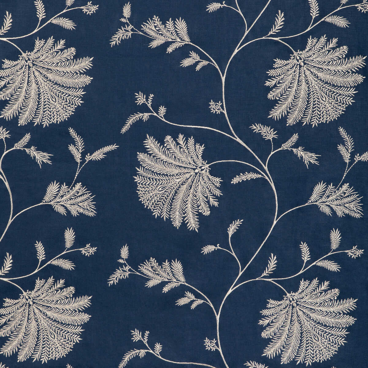 Maelle Emb - Navy - BRUNSCHWIG & FILS Fabric