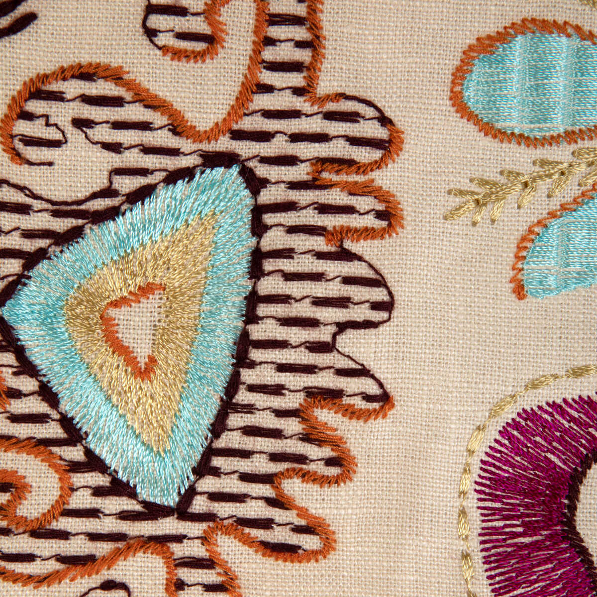 Lavali Emb - Plum/Multi - BRUNSCHWIG & FILS Fabric