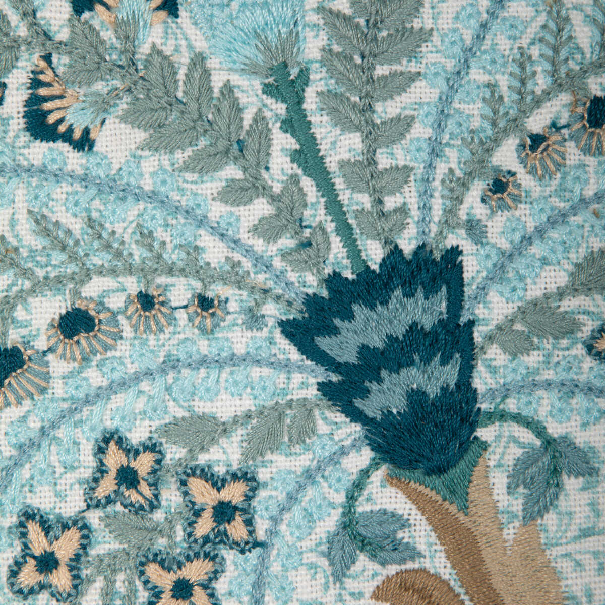 Anduze Emb - Teal/Sky - BRUNSCHWIG & FILS Fabric