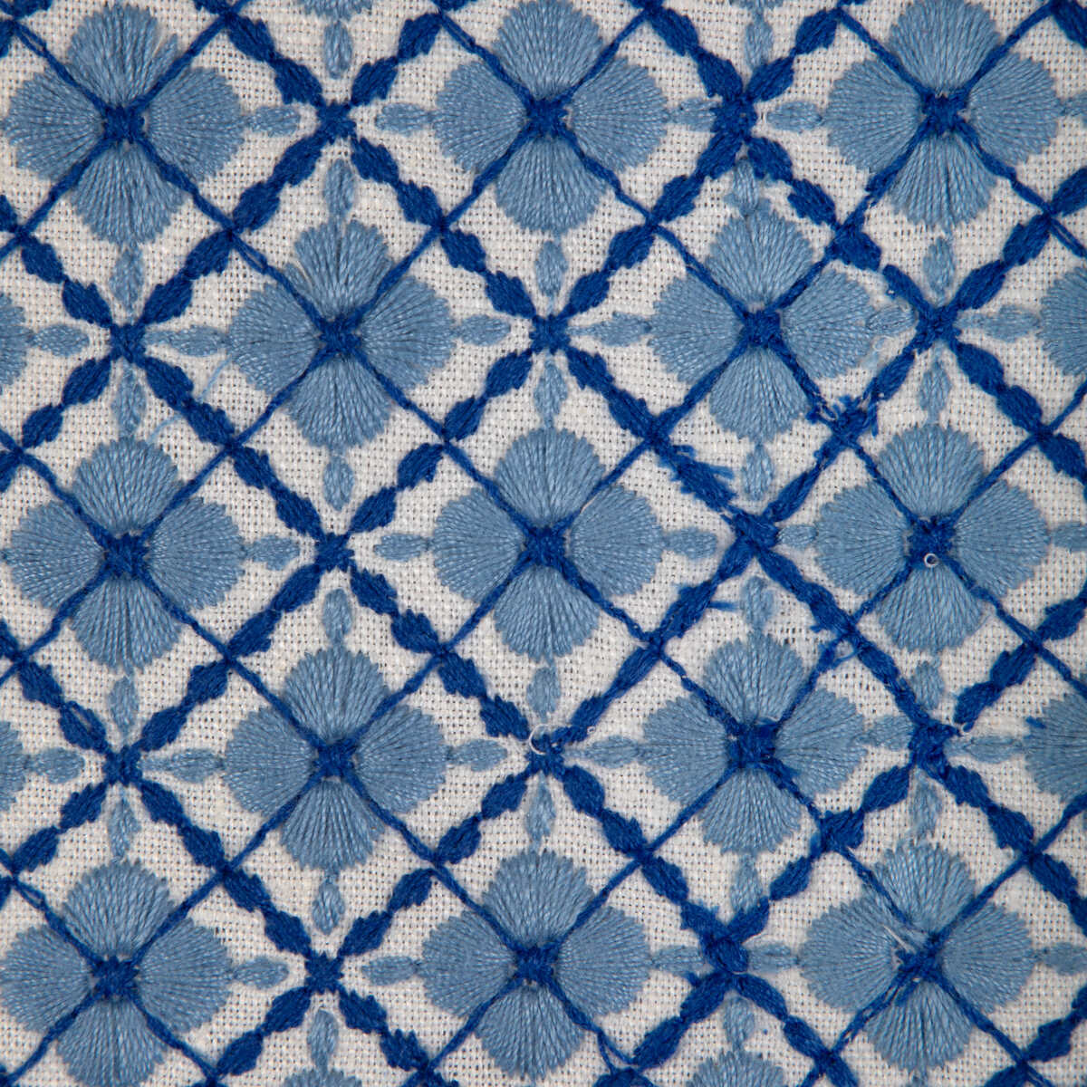 Ines Emb - Blue - BRUNSCHWIG & FILS Fabric